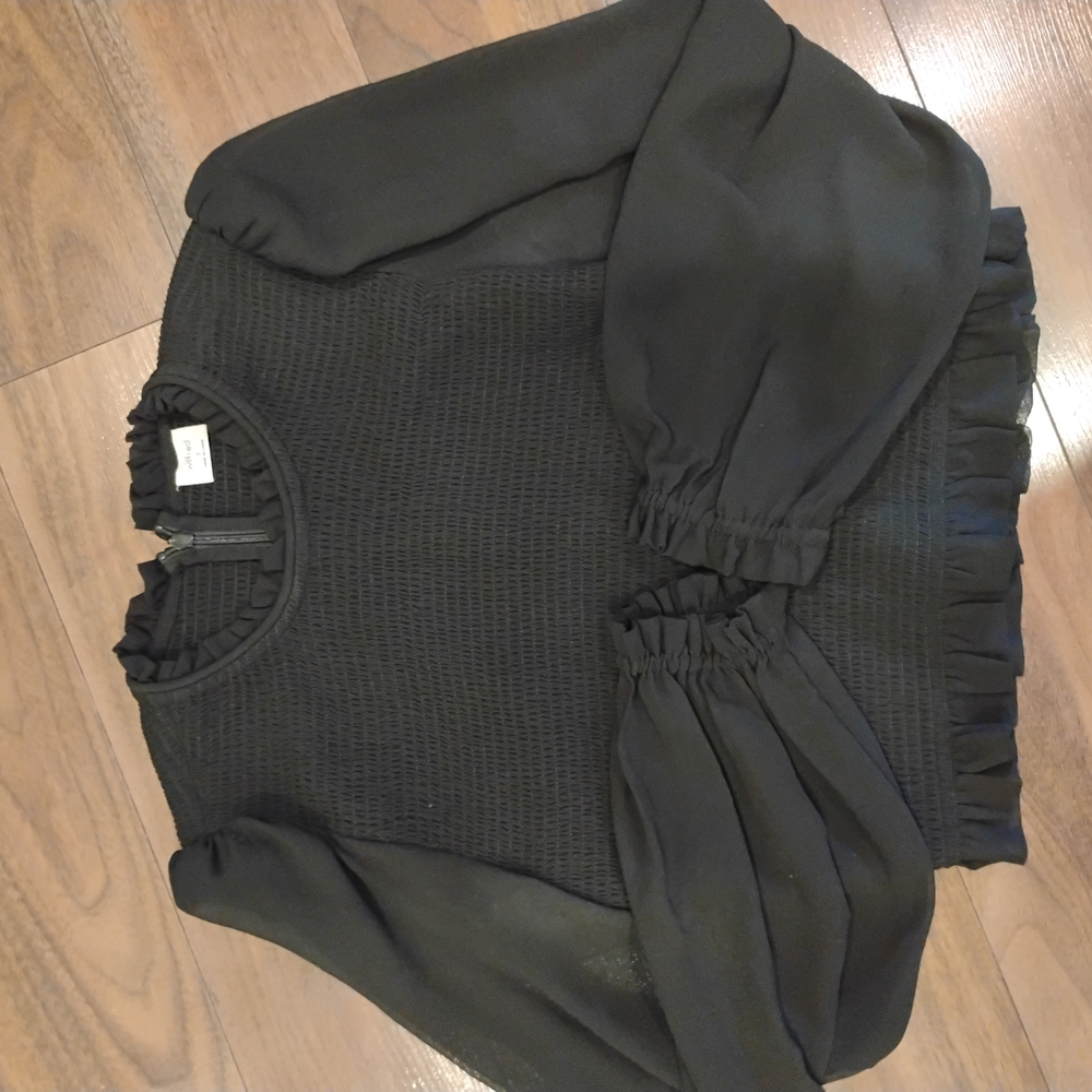 Elegant Black Long Sleeve Blouse